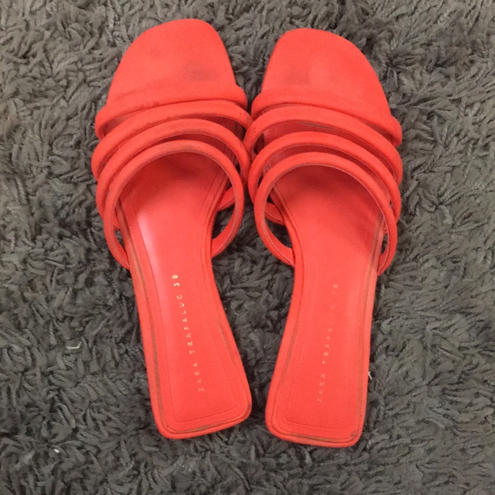 Zara sandals red-orange